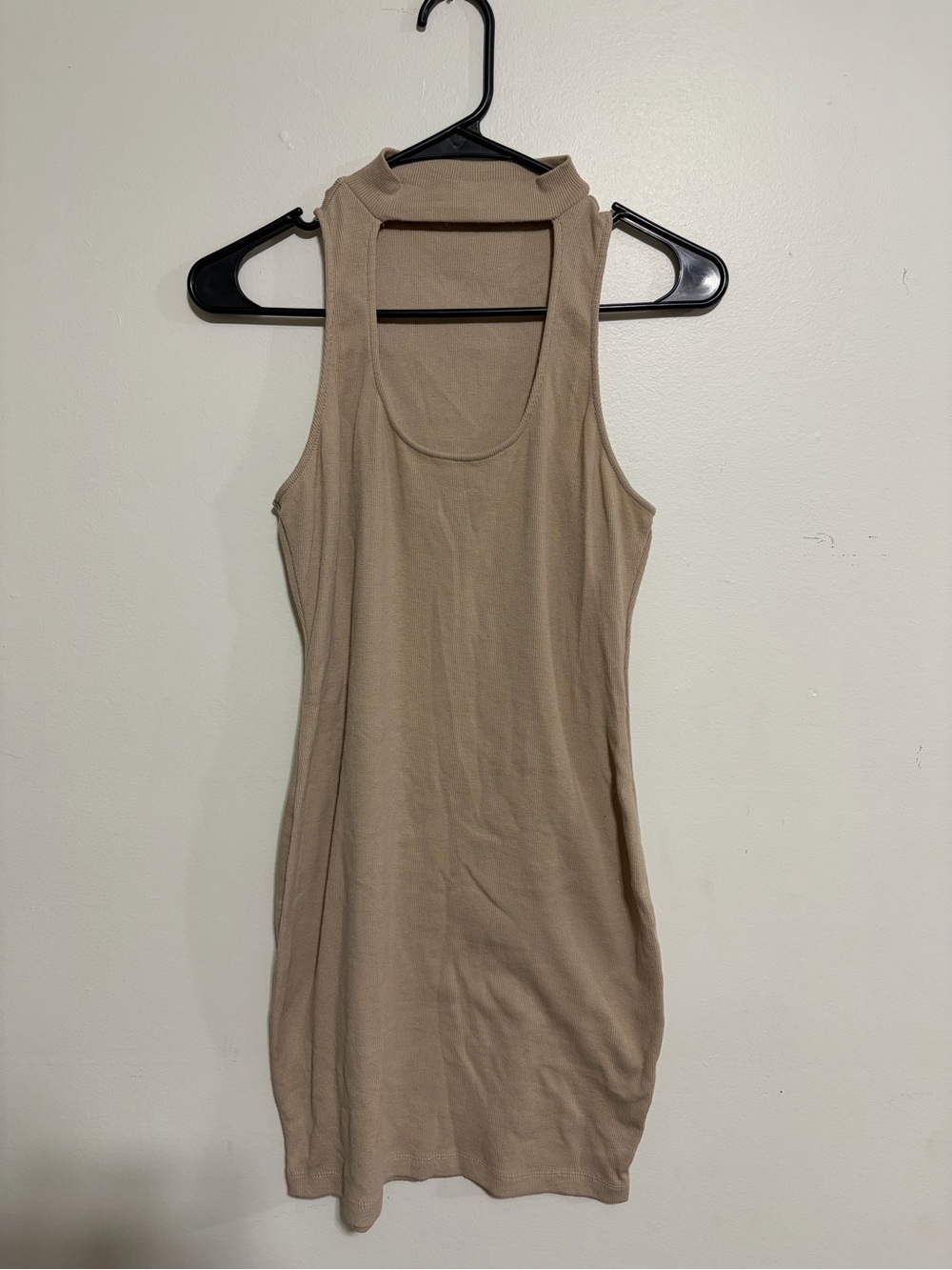 La Hearts Taupe Mock Neck Tank Dress